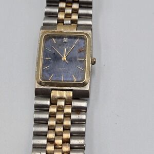Vtg‎ Wrist Watch Men's 'Galaxie By Elgin' Chrome And Gold Plated Quartz Read
